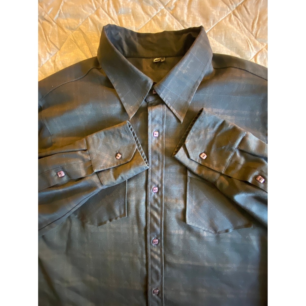 Rusty Men's Large Grey Plaid Long Sleeve Button Down Fleece lined Shirt Jacket - Picture 3 of 12